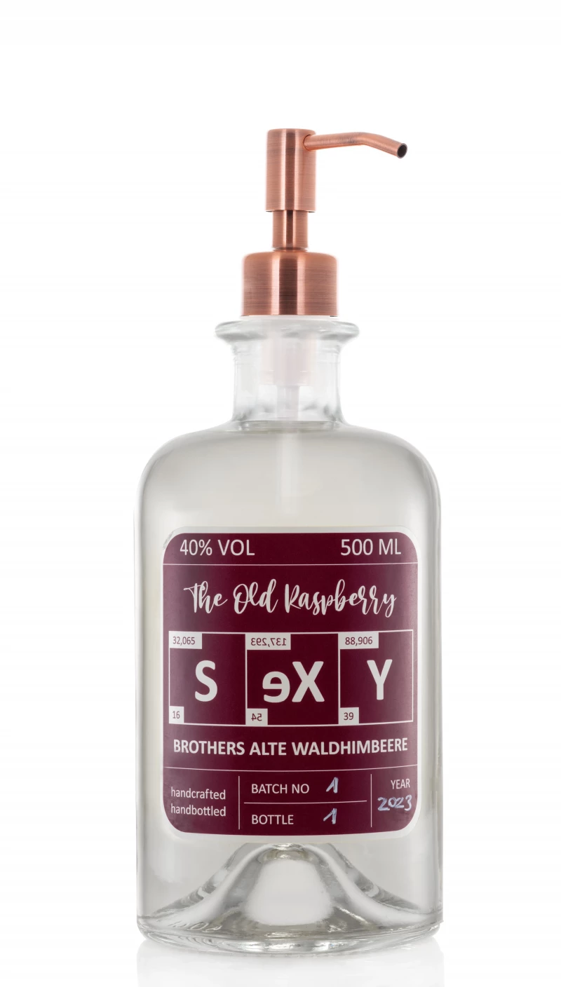 The Old Raspberry Sexy Alte Waldhimbeere 0.5l 40% Vol. inkl. Upcycling Pumpkopf "Kupfer"
